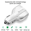 QC 3.0 Car Charger Tipo C 35W 7A carregador rápido para iphone Dual USB Carregador Rápido ficha de carregamento 3 Portas Adaptador Android