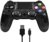 Controller für PS4, kabelloser Gaming-Controller, sechsachsiges Dual-Vibration-Gamepad für Playstation 4/Playstation 3/PC mit LED-Touchpad