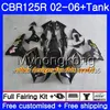 Körper + Tank Lila schwarz heiß Für HONDA CBR-125R 125CC CBR125RR CBR125R 02 03 04 05 06 272HM.7 CBR 125 R 125R 2002 2003 2004 2005 2006 Verkleidung