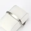 Stainless steel silver Bracelets for Women and men Dainty Bar square Pendant Charm Bracelet Delicate Friendship Gifts