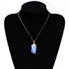 Hot Selling Natural Gemstone Pendants Necklace Gold Chain Statement Necklaces Rose Quartz Healing Crystals Jewelry for Women Girls