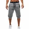 2017 verão homens shorts casual cena elástica cintura algodão 3/4 calças fitness roupas fisherbuilding masculino shorts