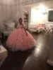 Pink Ball Gown Flower Girl Dresses for Wedding 2020 Off Shoulder Lace Beaded Girls Pageant Dress First Communion Gowns Party Wear