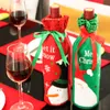 2019 Noel Baba Kırmızı Şarap Şişesi Çantası Noel Süslemeleri Makaleler Çok Fonksiyonlu Şampanya Kapak Hediye Çanta