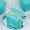 50 adet 2PC 2" Kare Brown Craft Favor Kutuları Düğün Duş Masa dekorları Şeker Kutuları Doğum Sweet Paketi Olay Yıldönümü Hediyeler Malzemeleri