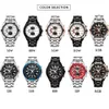 Luxe volledig stalen horloge Heren Business Casual quartz Horloges Militair polshorloge waterdicht Relogio Goed cadeau