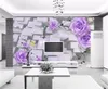 3d Floral Papel De Parede Para Paredes Promorion 3D Sonhador Roxo Rosa Interior TV Fundo Decoração Da Parede Mural Papel De Parede