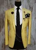 Yeni Bir Düğme Groomsmen Notch Yaka Düğün Damat smokin Erkekler Düğün / Gelinlik / Akşam Sağdıç Blazer (ceket + Kravat + Yelek + Pantolon) Suits 1158