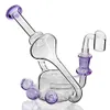 Kliein Recycler Dab Rigs Hookahs Smoke Pipe Thick Glasses Water Bongs Heady Glass Bong Pipes Beaker Base with 14mmボウル