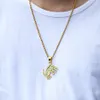 Masowe hip -hopowe męskie dinozaur Designer Naszyjnik biżuteria łańcuch ze stali nierdzewnej 18 -karatowe złote naszyjniki dla mężczyzn kobiety3147062