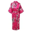 Neue Ankunft Weibliche Gedruckt Floral Lange Kimono Kleid Kleid Chinesischen Stil Rayon Robe Nachthemd Blume S M L XL XXL XXXL 20160601