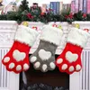 Paw Kerst opknoping kousen klauw vorm Kerst kousen decoratie kinderen snoep geschenk tassen xmas boom opknoping decoratie