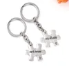 Engraved Letter" His Always Her Forever" Puzzle Charm Key Chains for Couple Jewelry Handbags Chain Promise Love Key-Rings 2 pcs