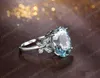 Diapon Topaz Ring Crystal Butterfly Rings Engagement Trouwring Designer Sieraden Dames Ringen Mode-sieraden