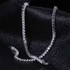 2020-4mm colares cadeia de tênis de diamante para homens luxo 16inches 18inches 20inches 24inches colar de ouro 18k banhado a cobre de jóias zircão