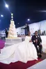New Design White Church Long Sleeve Wedding Dresses Vintage Beteau Neckline Satin Sweep Train Formal Bridal Gowns African Vestidos De Novia 0430