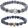 Luipaardhoofd natuursteen agaat streng armband dames heren armbanden mode sieraden wil en zandcadeau