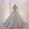 Plus La Taille Nouvelle Robe De Bal Robes De Mariée Robes De Mariée En Dentelle Applique Perlée Paillettes À Manches Longues Bouton Retour Balayage Train Dubaï Arabe Personnalisé