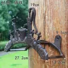 Smeedijzeren slangrek houder schep tuin decoratieve slanghaspel hanger standaard gietijzer antieke roest muurbevestiging vintage ornament H275u