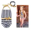 Baby Swimwear Girls Ins Swimsuit Fashion Striped Flower Swim Suits Tops Shorts Headband Bathing Suits Summer Ethnic Bikini 33 Styles EZYQ588