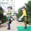 Circus parade kleding lopen opblaasbare clown poppen 3,5 m aantrekkelijke kleurrijke blaa op clown kostuum voor openlucht evenement