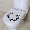 4PCS Carved Graphic Toilet Sticker PVC Removable Waterproof Bathroom Sticker Creative DIY Toilet Decoration