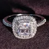 YHAMNI 럭셔리 925 실버 반지 여성 브릴리언트 화이트 / 핑크 / 퍼플 크리스탈 지르코니아 작은 다이아몬드 결혼 반지 선물 보석 R680의 경우