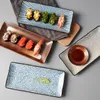 Zen Japońskie tradycyjne 10 "prostokątne płyty sushi 12" owalne dania rybne serwujące tacę ceramiczną zastawę stołową Asorted Four Wzory