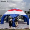 Tenda ragno gonfiabile per eventi esterni da 7 m di diametro 6 gambe tenda tendone gonfiabile a cupola ragno mutil-colore rosso bianco blu