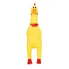 Animali domestici Giocattoli per cani Screaming Chicken Squeeze Sound Toy Cani Super durevole Divertente Squeaky Yellow Rubber Chicken Dog Chew Giocattolo creativo BH2384 CY