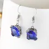 Holiday Gift 10 Pairs LuckyShine Blue Square Shaped 925 Sterling Verzilverd Women Daily Party Dangle Hook Oorbellen Charm E10794
