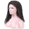 HD Transparent spetsfront peruker Kinky Curly Indian Remy Human Hair African American Wigs