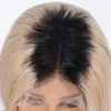 Perruques de cheveux humains droites malaisiennes Ombre Couleur 1B / 613 Dark Roots Lace Front Wig Cheveux blonds pour femmes