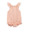 Baby Girls Lace Fly Sleeve Romper Nyfödd Spädbarn Ruffle Jumpsuits 2019 Sommar Mode Boutique Kids Climbing Clothing C6318