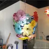 Bloem kroonluchter licht Murano glazen platen hanglampen multi-color led geblazen glas kroonluchter verlichting voor woonkamer