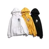 Japansk broderi rolig kattvåg tryckta fleece hoodies mode trend vinter japan stil hip hop casual sweatshirts streetwear