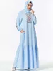 9325 Nouveau Moyen-Orient grande robes femmes de taille brodé robe casual arabe plissée à manches longues musulmane conservatrice voyage Dubaï