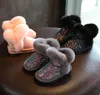 2019 Inverno Kids Fashion Botas de neve grossa sapatos de algodão quentes macios macios de baixo para meninas botas de esqui de inverno para bebê