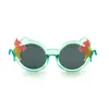 Fashion Kids Sunglasses Flash Powder Unicorn Round Frame Child Sun Glasses Colourful Cute Baby Eyewear 6 Colors