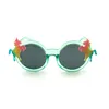 Fashion Kids Zonnebrillen Flash Poeder Eenhoorn Ronde Frame Kind Zonnebril Kleurrijke Leuke Baby Eyewear 6 Kleuren