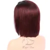 T1b/99j#Ombre Color Straight 4x4 Lace Closure Short Bob Human Hair Wig Short 8inch to 14inch Brazilian Human Hair Wig