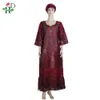 H&D african women clothes femme dresses lady clothes vestido head wraps lady robes dashiki embroidery robe riche bazin SP-134-1