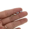Whole cute evil eye stud earring for girl women 925 sterling silver sweet design tiny small stud eye paved white blue cz8236536