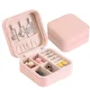 Women Jewelry Box bag Travel Cosmetic Necklace Ring Storage Case Zipper Organizer Display Mini Box PU Leather Waterproof