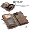 Caseme Retro Leather Purse Stand Flip Wallet Falls för iPhone 11 Pro Max 12 13 XS Max XR X 8 7 14 2in1 Magnetiska telefonskydd8409109