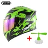 Soman Motorcykelhjälm med tillbehör Bambuflotte Dubbelvisor Motocross CapacetesStree Motor Bike Casco Dot Approvering9955511