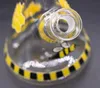 Bongo de vidro de 7 mm de espessura Cachimbo de água de 13 polegadas 1050g Pintura à mão Tubo de água alto Design de abelhas Beaker Bubbler com downsteam e tigela