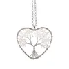Amerika en Europa populaire dames handgemaakte zilveren ketting ketting kleine natuursteen hart hanger ketting