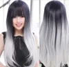 White Wig Women Long Straight Wavy Hair Cosplay Anime Full Wigs