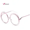 Großhandels-Übergröße Brillengestell Retro Vintage Klare Linse Optische Brillen Große runde Brillen Oculos de grau femininos